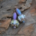Crazy Cool Handmade Glass Sea Urchin beads with Druzy Agate Rainbow Tube Earring