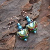 Striking Lampwork Beads paired with Faceted Czech glass beads.